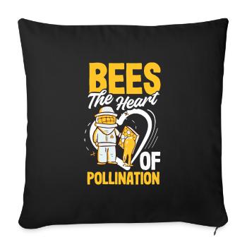 Beekeeper Heartbeat Honeycomb Love Pollination - Sofa pillowcase 17,3'' x 17,3'' (45 x 45 cm) - black - Front