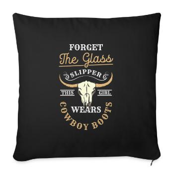 Danse en ligne du cheval du Far West - Housse de coussin décorative 45 x 45 cm - noir - Devant