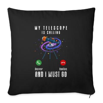 Astronome de l’espace de l’étoile de l’univers - Housse de coussin décorative 45 x 45 cm - noir - Devant