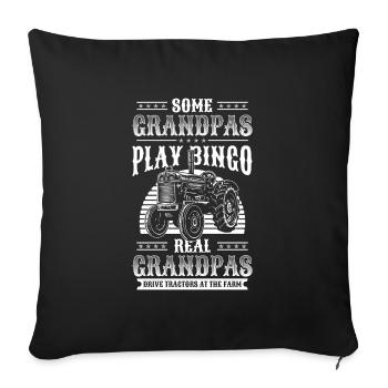 Agriculteur Ferme Tracteur Agriculture - Housse de coussin décorative 45 x 45 cm - noir - Devant