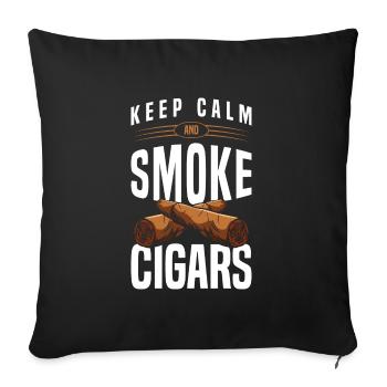 Smoking lounge Cigar club - Sofa pillowcase 17,3'' x 17,3'' (45 x 45 cm) - black - Front