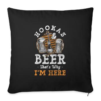 Narguilé Fumoir Bar à narguilé - Housse de coussin décorative 45 x 45 cm - noir - Devant