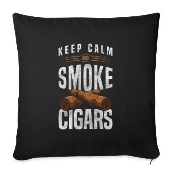 Cigare fumeur Gentlemen Lifestyle Whisky - Housse de coussin décorative 45 x 45 cm - noir - Devant