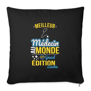 World's Best Doctor - 100% Awesome - Sofa pillowcase 17,3'' x 17,3'' (45 x 45 cm) - black - Front