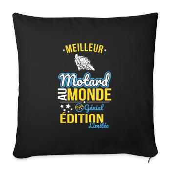 Bester Biker der Welt - 100% genial - Sofakissenbezug 45 x 45 cm - Schwarz - Vorne