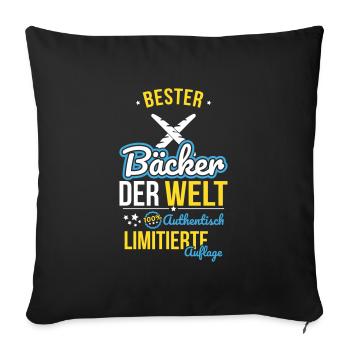 Best Baker in the World - 100% Authentic - Sofa pillowcase 17,3'' x 17,3'' (45 x 45 cm) - black - Front