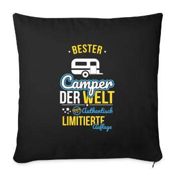 Best Camper in the World - 100% Authentic - Sofa pillowcase 17,3'' x 17,3'' (45 x 45 cm) - black - Front