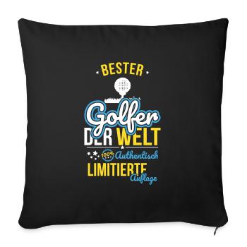 Best Golfer in the World - 100% Authentic - Sofa pillowcase 17,3'' x 17,3'' (45 x 45 cm) - black - Front
