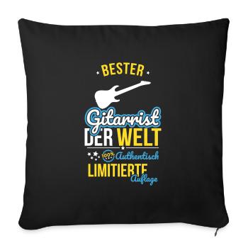 Bester Gitarrist der Welt - 100% Authentisch - Sofakissenbezug 45 x 45 cm - Schwarz - Vorne