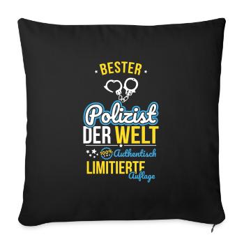 Best Policeman in the World - 100% Authentic - Sofa pillowcase 17,3'' x 17,3'' (45 x 45 cm) - black - Front