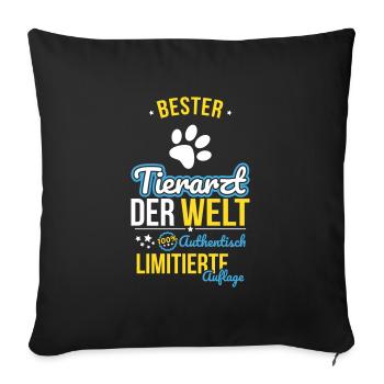 Meilleur vétérinaire du monde - 100 % authentique - Housse de coussin décorative 45 x 45 cm - noir - Devant
