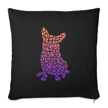 Welsh Corgi Dog Propriétaire de chien Welsh Corgi - Housse de coussin décorative 45 x 45 cm - noir - Devant