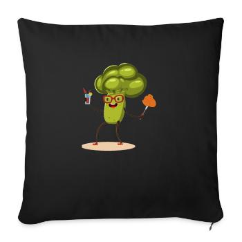 broccoli - Sofa pillowcase 17,3'' x 17,3'' (45 x 45 cm) - black - Front
