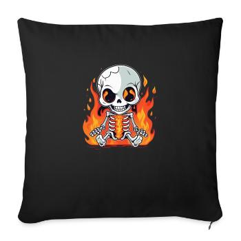Squelette de feu - Housse de coussin décorative 45 x 45 cm - noir - Devant