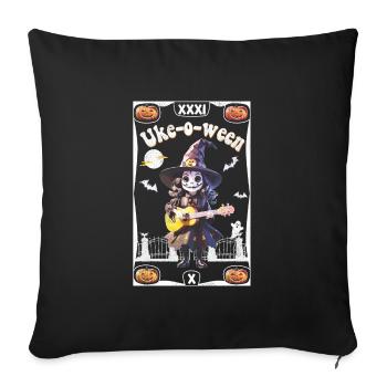Carte de Uke-o-ween Taro - Housse de coussin décorative 45 x 45 cm - noir - Devant