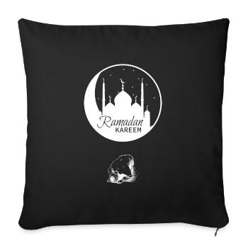 Ramadan Homme De Prière Blanc - Housse de coussin décorative 45 x 45 cm - noir - Devant