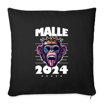 Malle 2024 Fête des singes à Majorque - Housse de coussin décorative 45 x 45 cm - noir - Devant