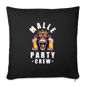 Malle Party Crew Affe Mallorca - Sofakissenbezug 45 x 45 cm - Schwarz - Vorne