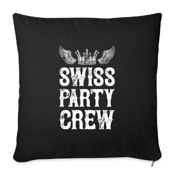 Swiss Party Holiday Crew Switzerland - Sofa pillowcase 17,3'' x 17,3'' (45 x 45 cm) - black - Front