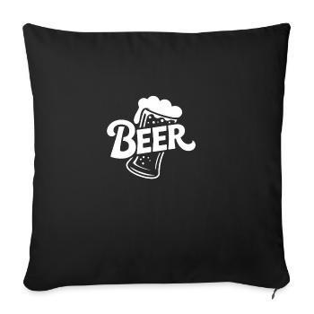 Beer - Funny Beer Logo Tshirt - Sofa pillowcase 17,3'' x 17,3'' (45 x 45 cm) - black - Front