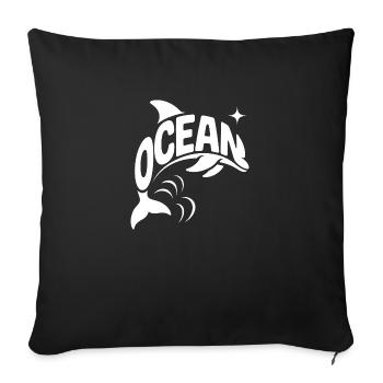 Ocean - Cool Dolphin Ocean Logo - Sofa pillowcase 17,3'' x 17,3'' (45 x 45 cm) - black - Front