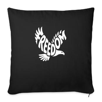 Freedom - Cool Bald Eagle Logo - Sofa pillowcase 17,3'' x 17,3'' (45 x 45 cm) - black - Front