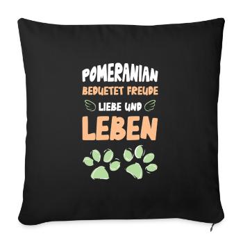 Pomeranian - Sofa pillowcase 17,3'' x 17,3'' (45 x 45 cm) - black - Front