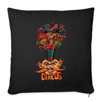 the circus - Sofa pillowcase 17,3'' x 17,3'' (45 x 45 cm) - black - Front