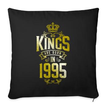 les rois sont nés en 1995 - Housse de coussin décorative 45 x 45 cm - noir - Devant