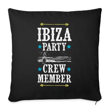 Ibiza Party Crew - Sofa pillowcase 17,3'' x 17,3'' (45 x 45 cm) - black - Front