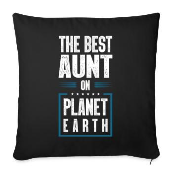 Best Aunt Saying - Sofa pillowcase 17,3'' x 17,3'' (45 x 45 cm) - black - Front
