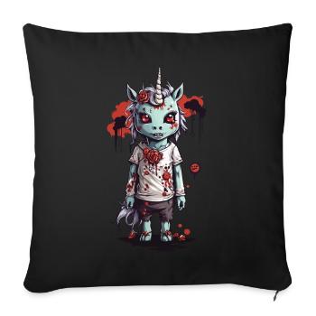 Zombie Einhorn Halloween Horror Design - Sofakissenbezug 45 x 45 cm - Schwarz - Vorne
