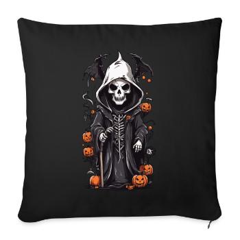 Skeleton Magician Halloween Cartoon Illustration - Sofa pillowcase 17,3'' x 17,3'' (45 x 45 cm) - black - Front