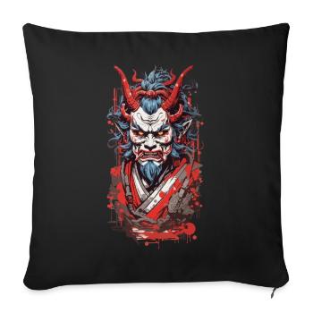 Yokai Ukiyo-e Streetwear Tokyo Japon Art Style - Housse de coussin décorative 45 x 45 cm - noir - Devant