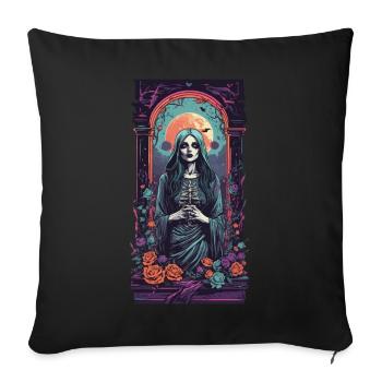 Vintage Goth Girl Viktorianische Okkult Ästhetik - Sofakissenbezug 45 x 45 cm - Schwarz - Vorne
