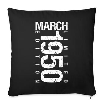 March 1950 March Anniversary March 1950 - Sofa pillowcase 17,3'' x 17,3'' (45 x 45 cm) - black - Front