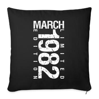 March 1982 March Anniversary March 1982 - Sofa pillowcase 17,3'' x 17,3'' (45 x 45 cm) - black - Front
