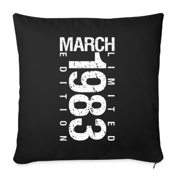 March 1983 March Anniversary March 1983 - Sofa pillowcase 17,3'' x 17,3'' (45 x 45 cm) - black - Front