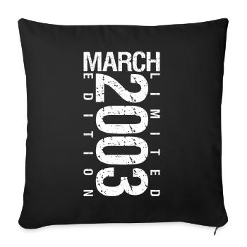 March 2003 March Anniversary March 2003 - Sofa pillowcase 17,3'' x 17,3'' (45 x 45 cm) - black - Front
