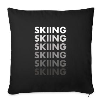 Ski sportif - Housse de coussin décorative 45 x 45 cm - noir - Devant