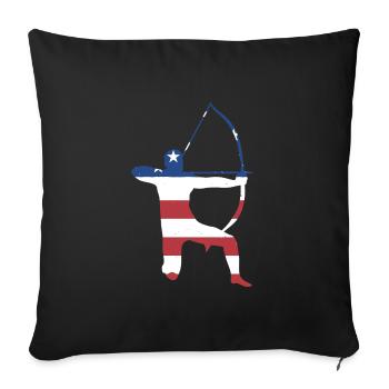 Sport Us Flag Archery - Sofa pillowcase 17,3'' x 17,3'' (45 x 45 cm) - black - Front