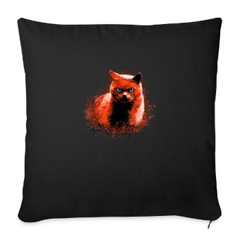 Cat,Orange,Cat,Cemetery of Cuddly Animals,Scary - Sofa pillowcase 17,3'' x 17,3'' (45 x 45 cm) - black - Front