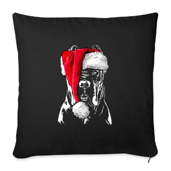 Santa CANE CORSO Christmas Dogs Dog Wilsigns - Sofa pillowcase 17,3'' x 17,3'' (45 x 45 cm) - black - Front