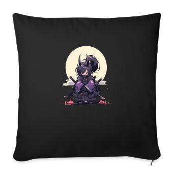 Epic Samurai Girl Anime Design - Sofa pillowcase 17,3'' x 17,3'' (45 x 45 cm) - black - Front