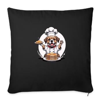 Dog Chef Dog Lovers Gift PaneCake - Housse de coussin décorative 45 x 45 cm - noir - Devant