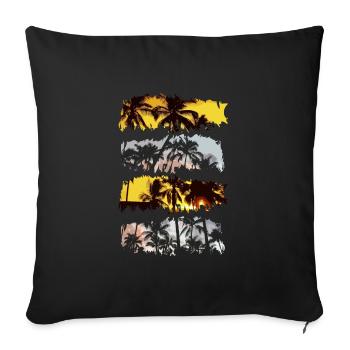 Palm trees - Sofa pillowcase 17,3'' x 17,3'' (45 x 45 cm) - black - Front