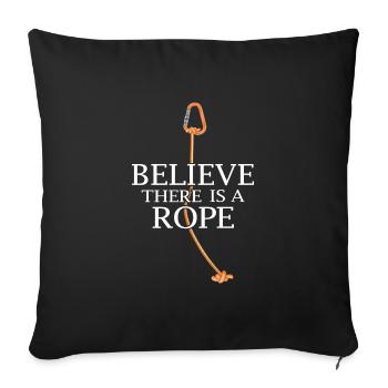 mountaineer alpinist carabiner climbing rope - Sofa pillowcase 17,3'' x 17,3'' (45 x 45 cm) - black - Front