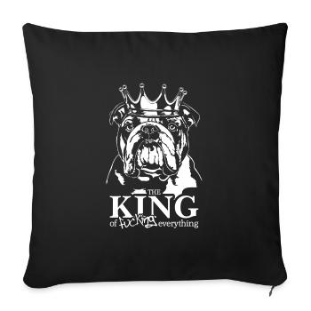 ENGLISH BULLDOG King of everything Dogs Wilsigns - Sofa pillowcase 17,3'' x 17,3'' (45 x 45 cm) - black - Front