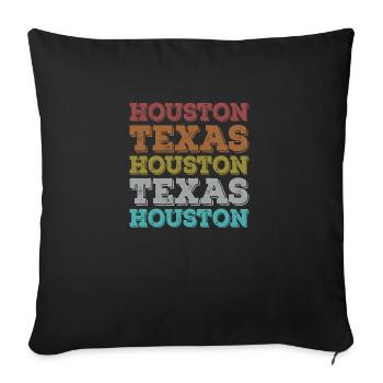 Vintage Texas Houston - Sofa pillowcase 17,3'' x 17,3'' (45 x 45 cm) - black - Front