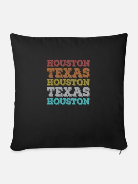 Vintage Texas Houston - Sofakissenbezug 45 x 45 cm - Schwarz